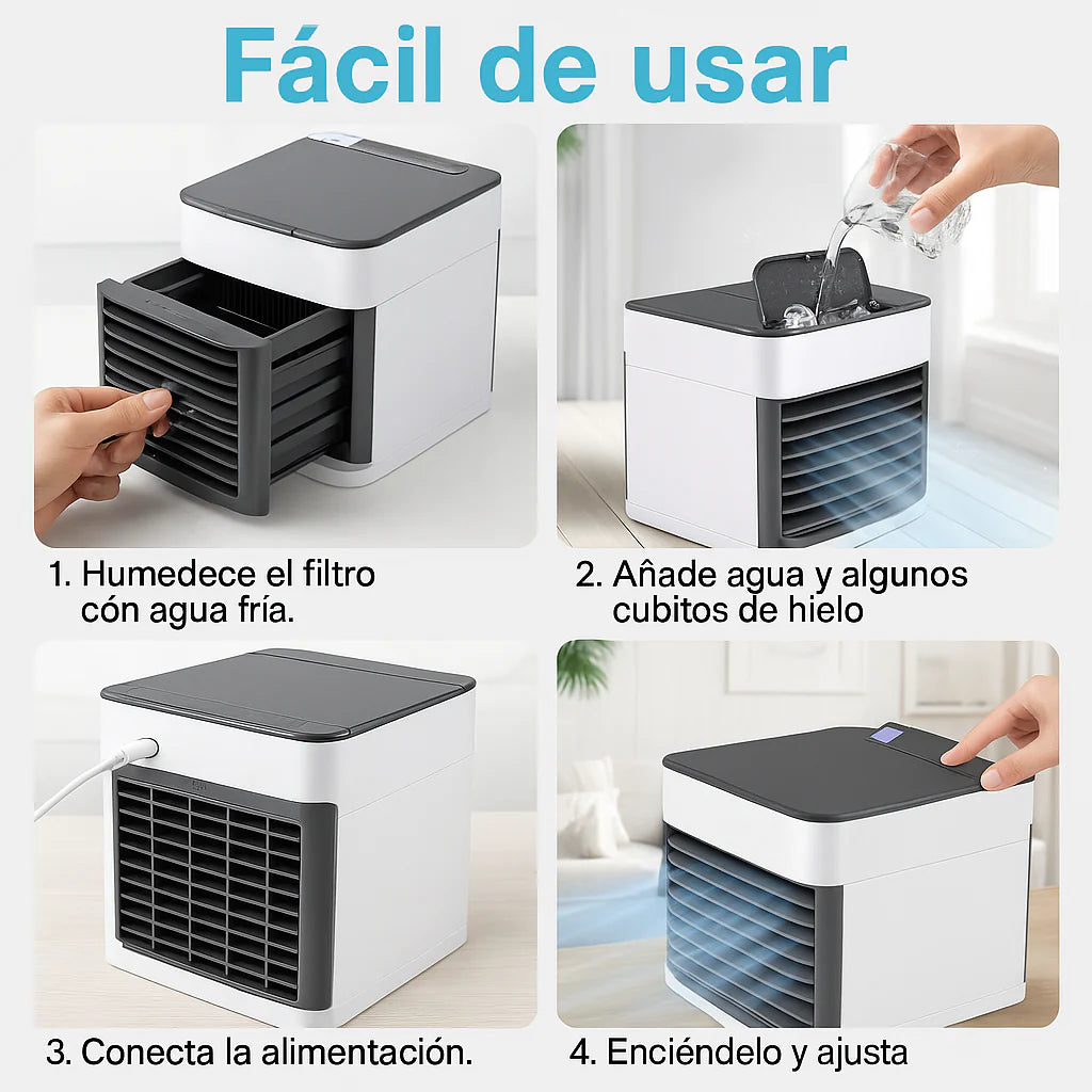CoolZen Pro - Mini Aire Acondicionado 4 en 1 – ¡Enfría Tu Espacio en Segundos!